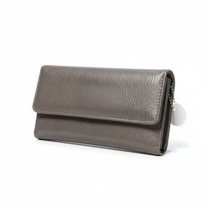 Style & Co Taupe Gray Leather Snap Wallet Organizer